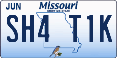 MO license plate SH4T1K