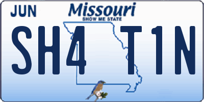 MO license plate SH4T1N