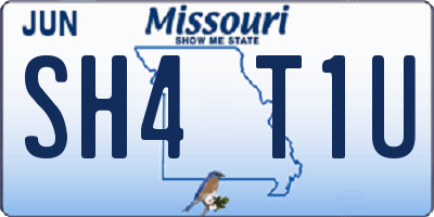 MO license plate SH4T1U