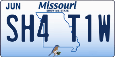 MO license plate SH4T1W