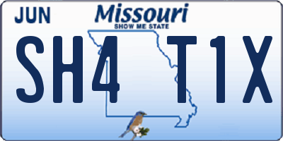 MO license plate SH4T1X