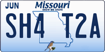 MO license plate SH4T2A