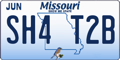 MO license plate SH4T2B