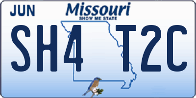 MO license plate SH4T2C