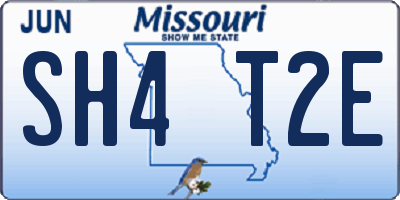 MO license plate SH4T2E