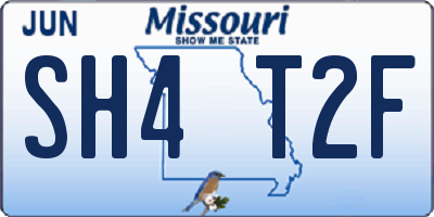 MO license plate SH4T2F