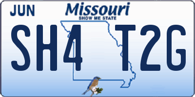 MO license plate SH4T2G