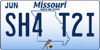 MO license plate SH4T2I