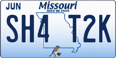 MO license plate SH4T2K