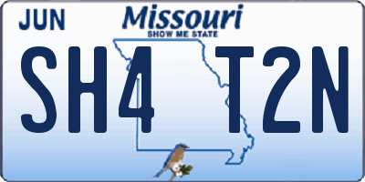 MO license plate SH4T2N