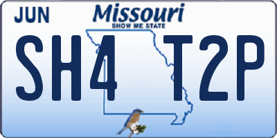 MO license plate SH4T2P