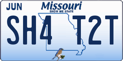 MO license plate SH4T2T