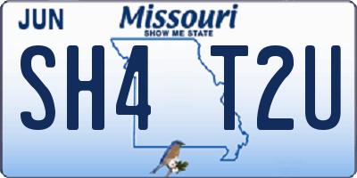 MO license plate SH4T2U