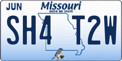 MO license plate SH4T2W