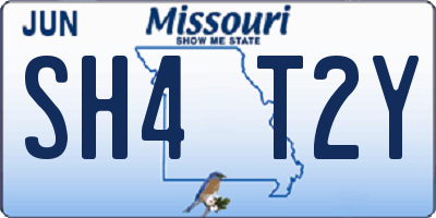 MO license plate SH4T2Y