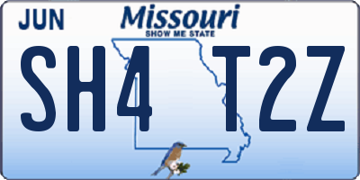 MO license plate SH4T2Z