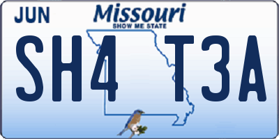 MO license plate SH4T3A