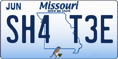 MO license plate SH4T3E