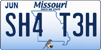 MO license plate SH4T3H