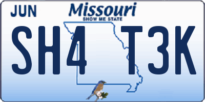 MO license plate SH4T3K
