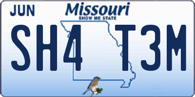 MO license plate SH4T3M