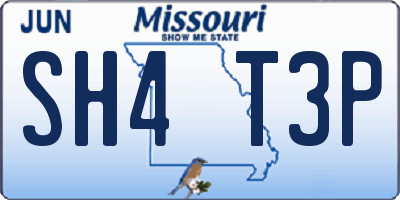 MO license plate SH4T3P