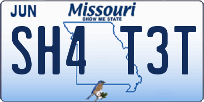 MO license plate SH4T3T