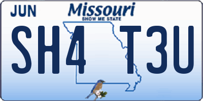 MO license plate SH4T3U