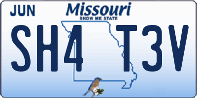 MO license plate SH4T3V