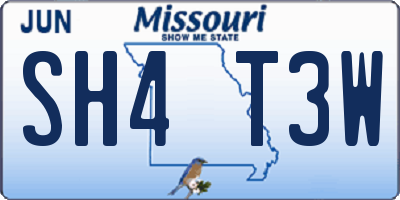 MO license plate SH4T3W