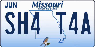 MO license plate SH4T4A