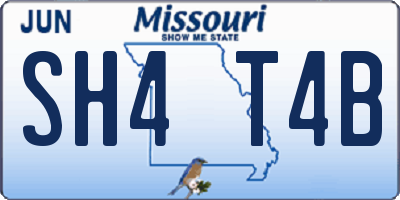 MO license plate SH4T4B