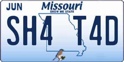 MO license plate SH4T4D