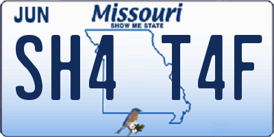 MO license plate SH4T4F