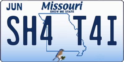 MO license plate SH4T4I