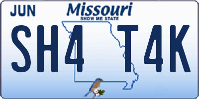 MO license plate SH4T4K