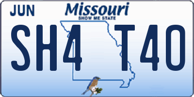 MO license plate SH4T4O