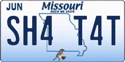 MO license plate SH4T4T
