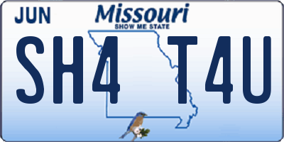 MO license plate SH4T4U