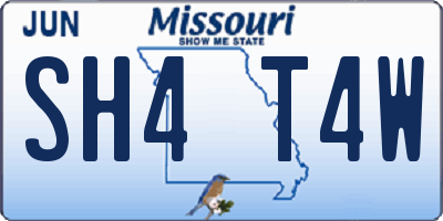 MO license plate SH4T4W