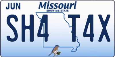 MO license plate SH4T4X