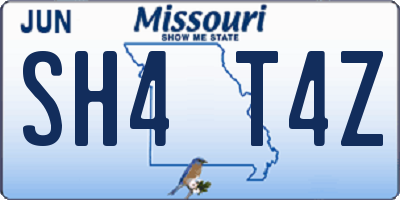 MO license plate SH4T4Z