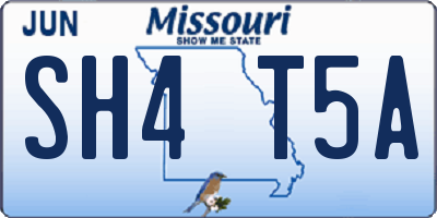 MO license plate SH4T5A