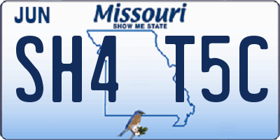 MO license plate SH4T5C