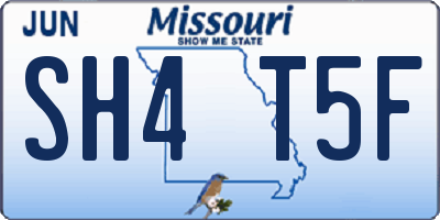 MO license plate SH4T5F