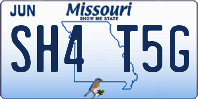 MO license plate SH4T5G