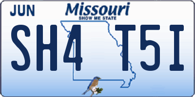 MO license plate SH4T5I