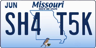 MO license plate SH4T5K