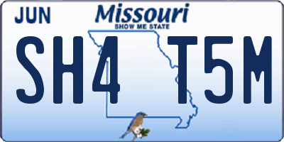 MO license plate SH4T5M