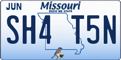 MO license plate SH4T5N